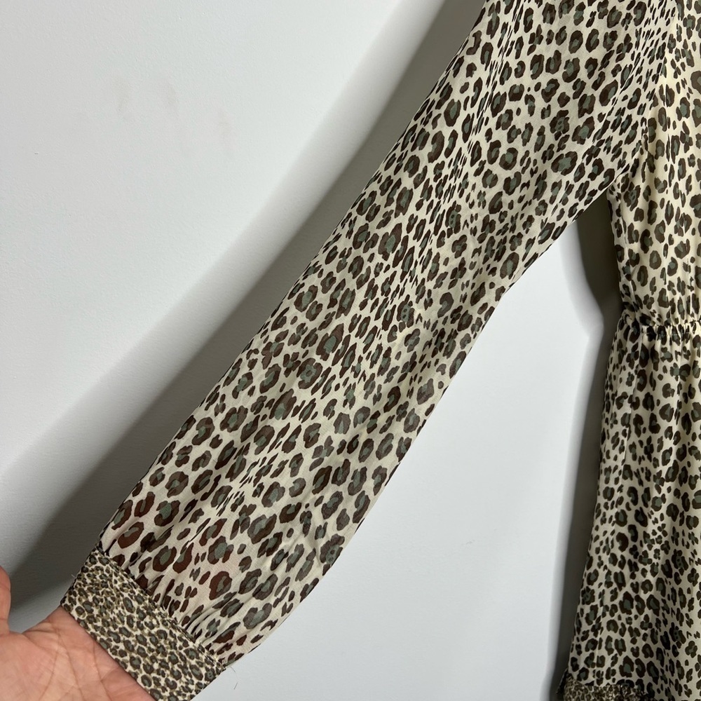 Les Serein Leopard Print Swing Dress Women’s Size Medium - Picture 2 of 9